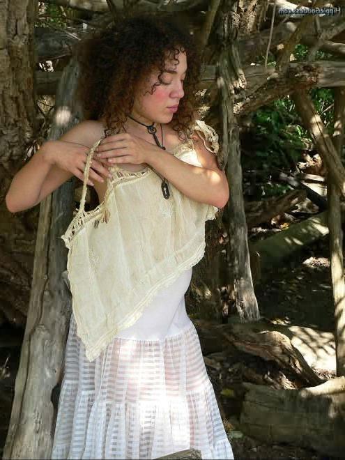 15P Hairy Puffy Nipple Hippie Strips Outdoors in Woods