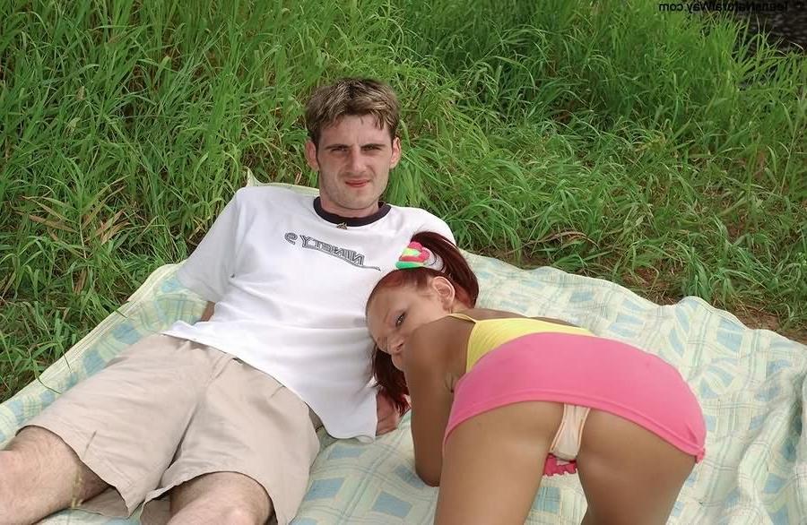 16P Cute redhead teen giving blowjob and getting fucked outdoors