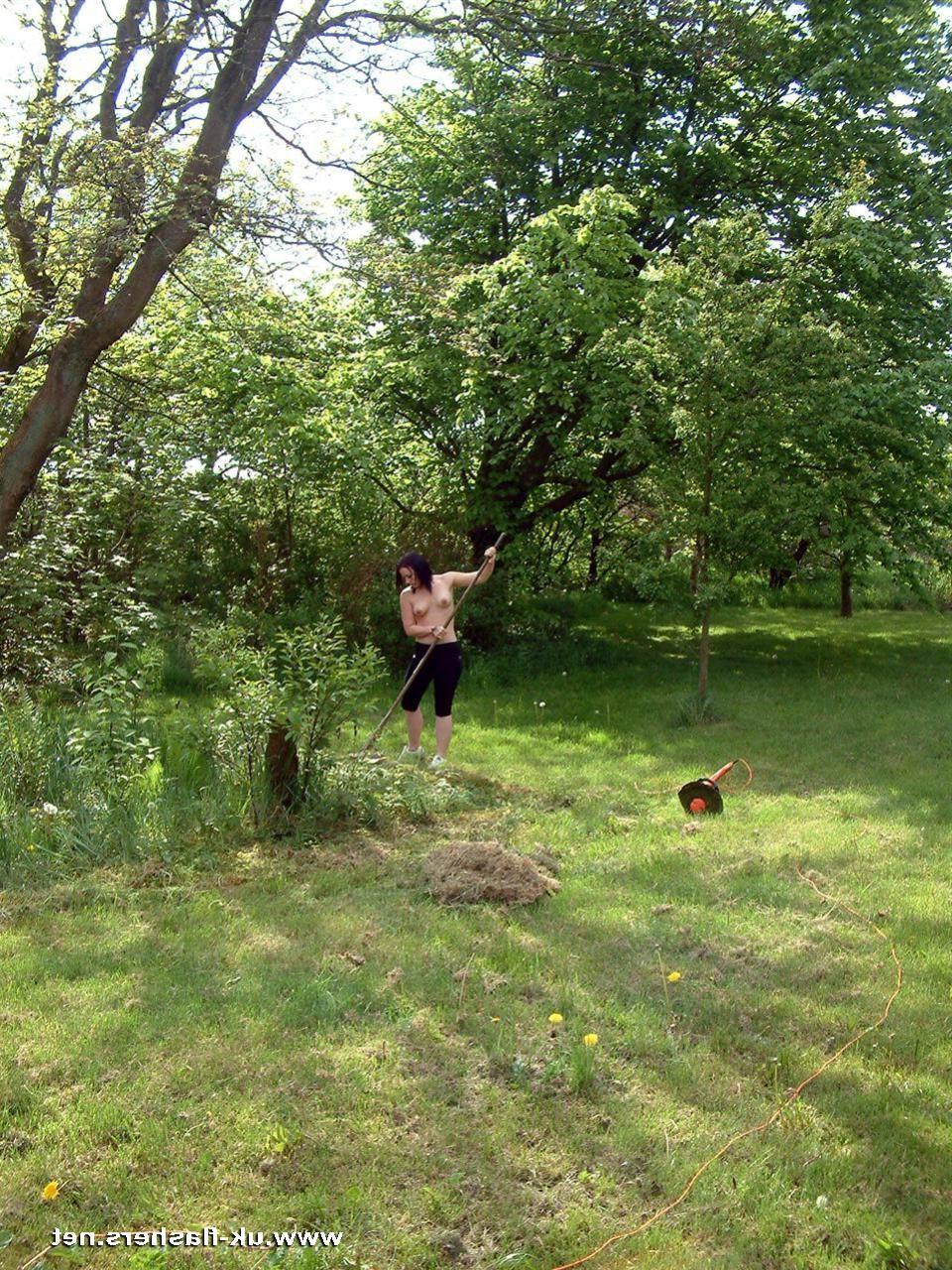 16P Teens naked gardening and skinny outdoor amateur solo babes topless small tits o