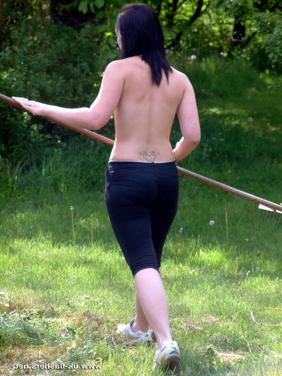 16P Teens naked gardening and skinny outdoor amateur solo babes topless small tits o