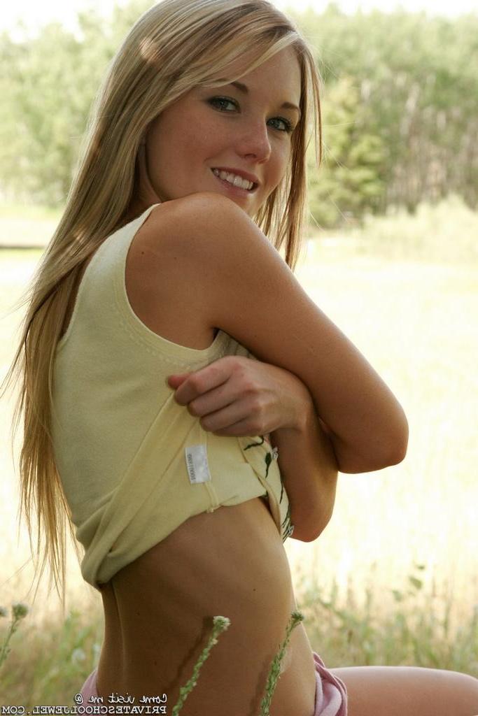 15P Skinny blonde eighteen year old Private School Jewel outdoors