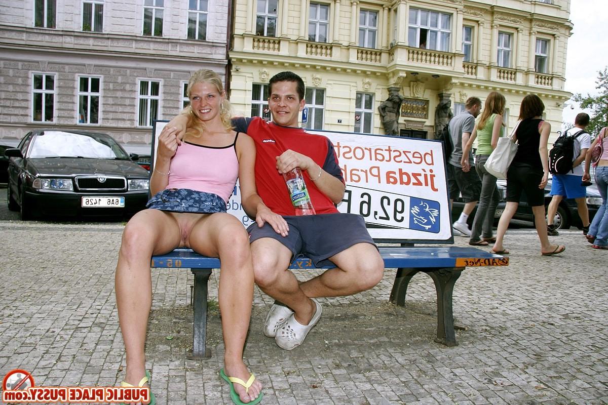 14P Blonde girl is having naughty sex near the crowded highway
