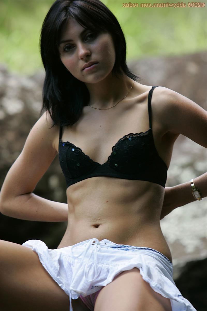16P Amateur teen strips naked outdoors and goes skinny dipping