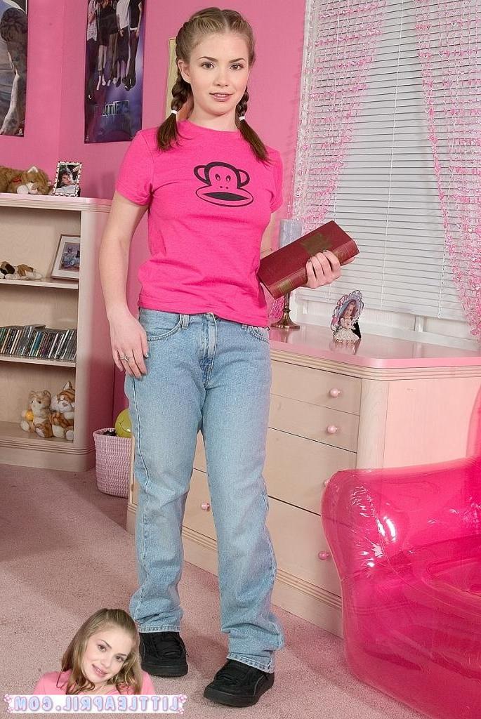 16P An adorable blonde teenager strips from her jeans