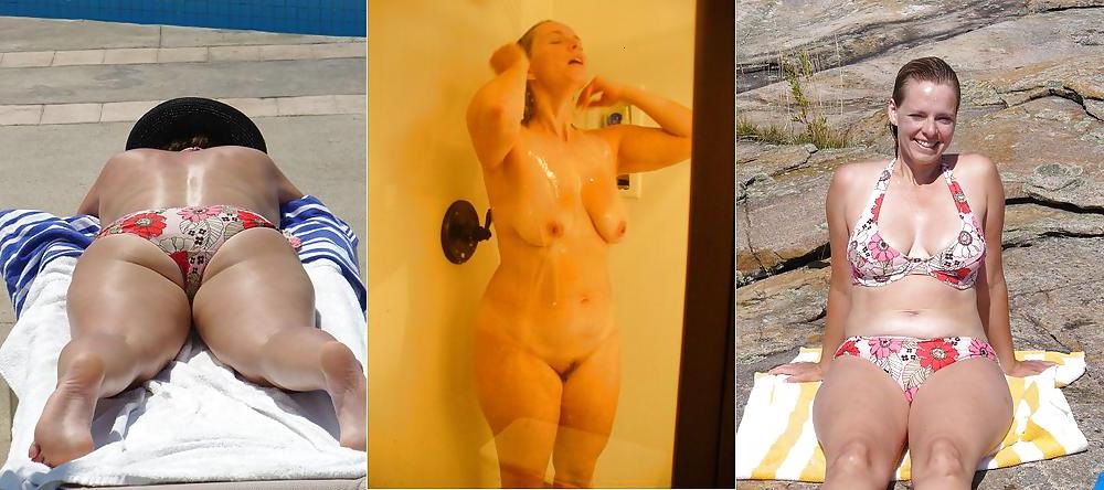 25P Real Amateur Housewives - Swimsuit Then Naked 3