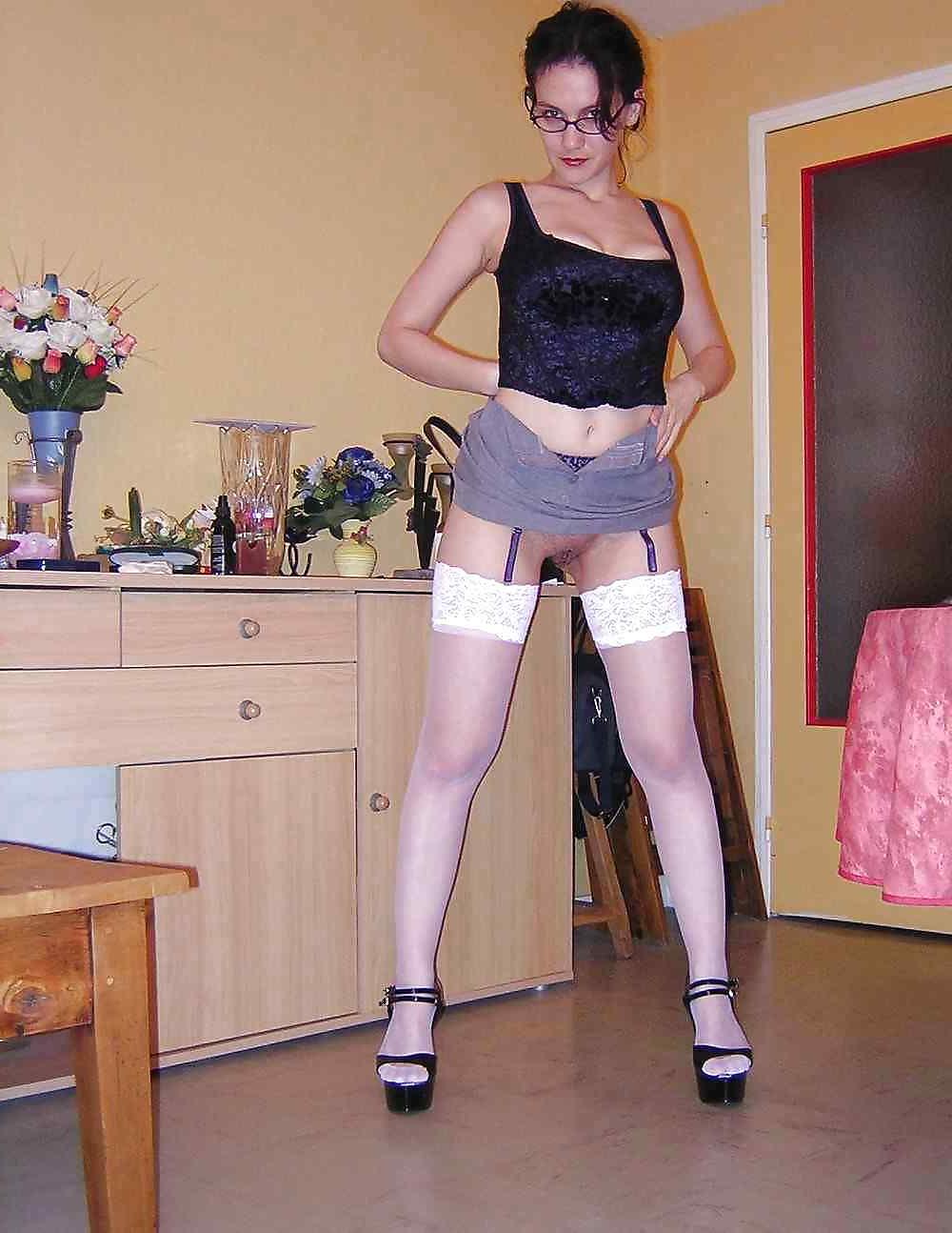 24P Amateur MILF Posing In Stockings And High Heels by DarKKo