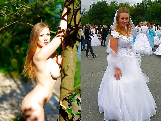25P Real Amateur Brides Dressed Undressed 12