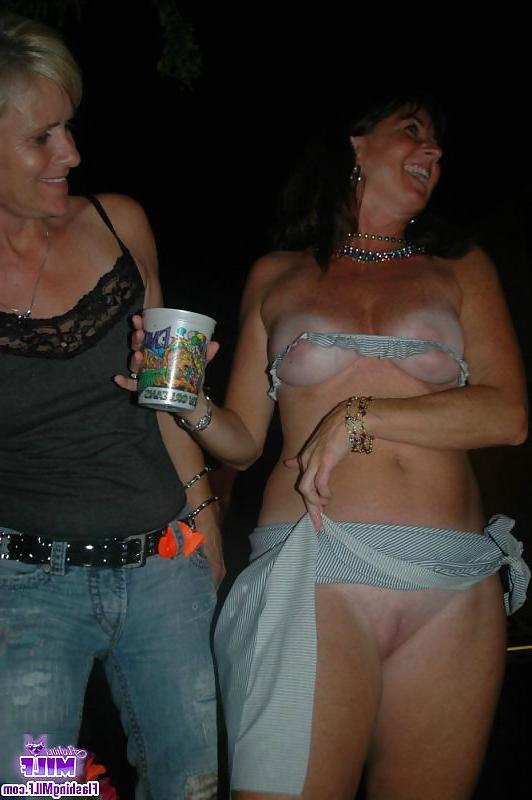 21P Amateur matures outside with their tits hanging out 1  