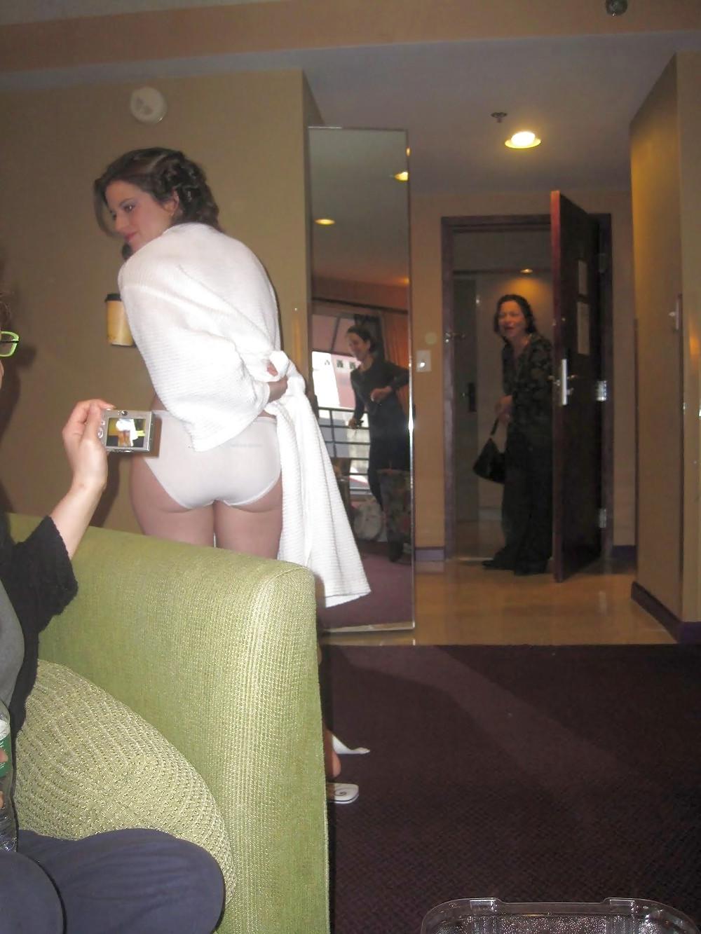 24P Amateur babes wearing white panties.