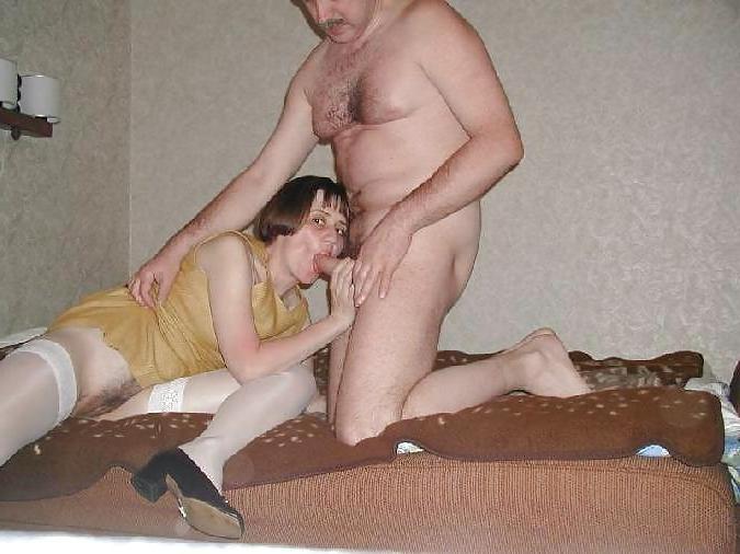 10P Mature amateur wife in shiny white stockings