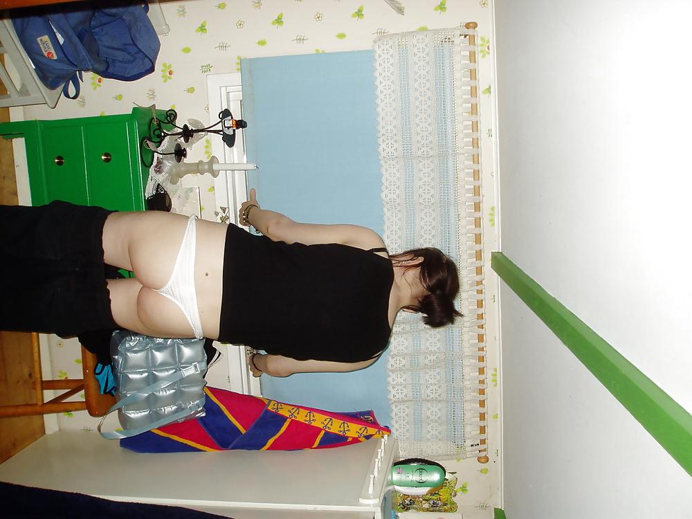 12P Amateur wife voyeur wives panties pulled down - hairy 