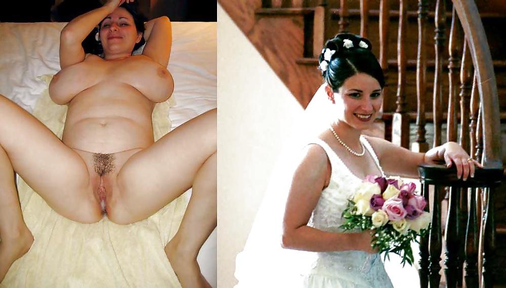 25P Real Amateur Brides Dressed Undressed 14