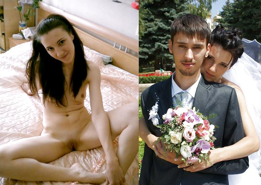 25P Real Amateur Brides Dressed Undressed 14