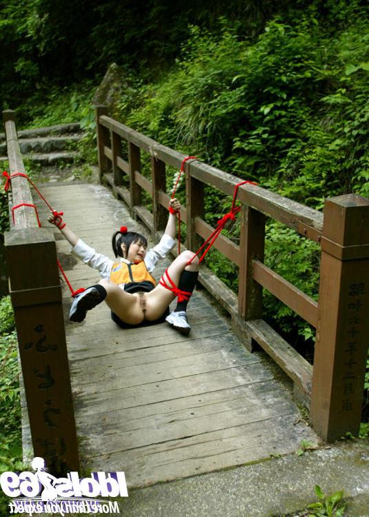 16P Submissive asian babe gets bound and roughly fucked outdoor