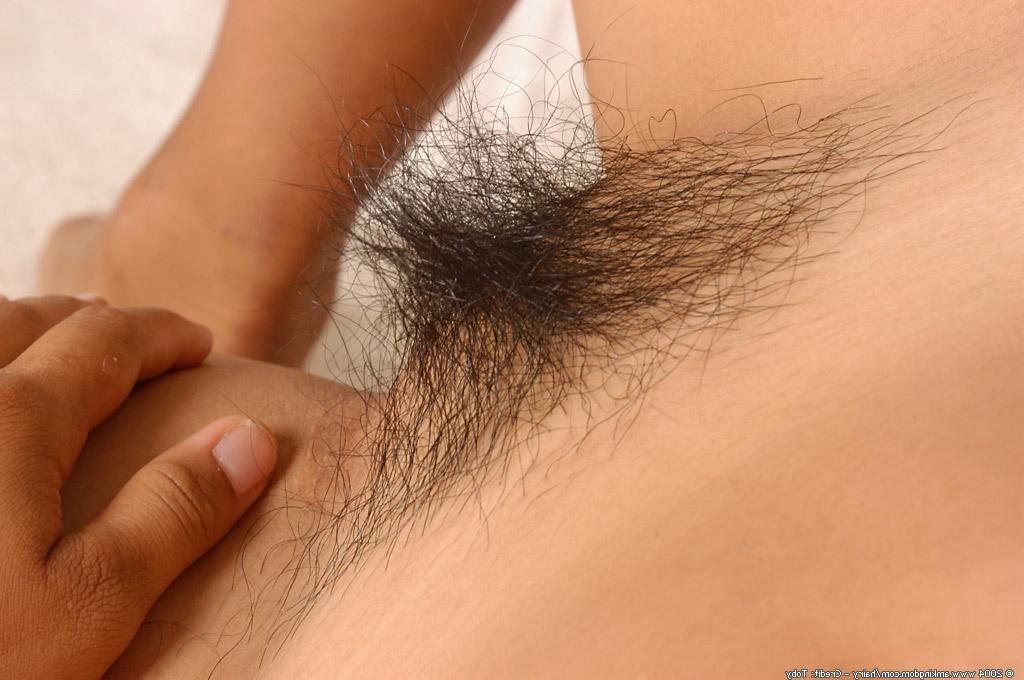 16P Amateur Asian brunette Janet with tiny tits shows off her hairy pussy