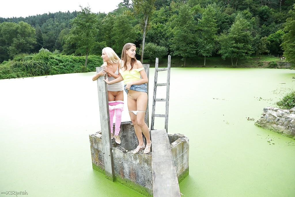16P Victoria and Connie have a lesbian outdoor kissing and humping
