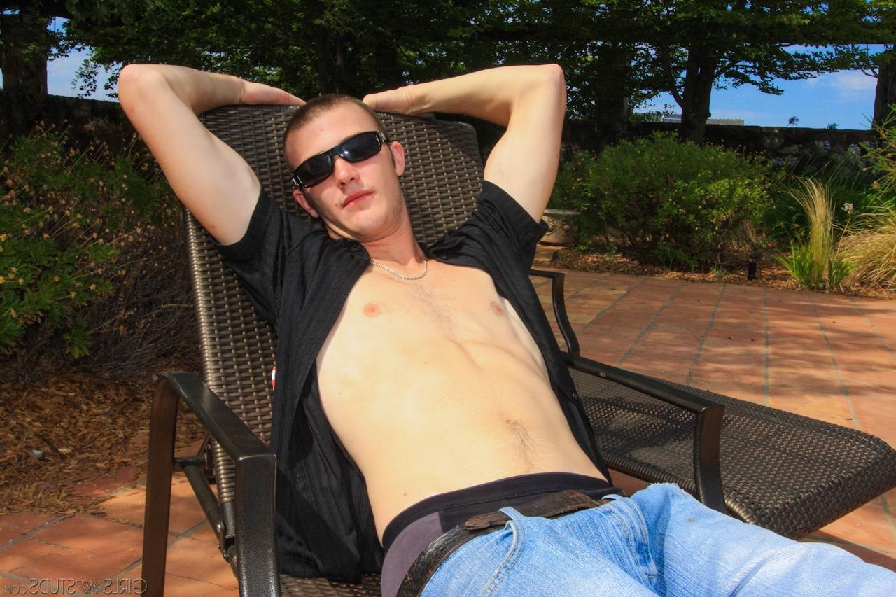 15P Sunglasses attired Jessie Cox fucking Christian Wilde outdoors on patio