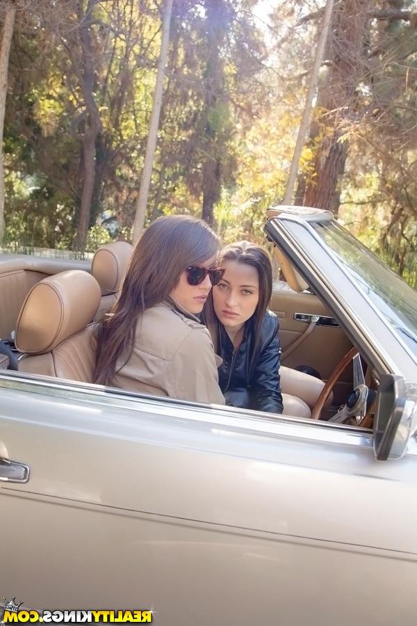 16P Sexy chick Dani Daniels making out with her lesbian friend outdoor