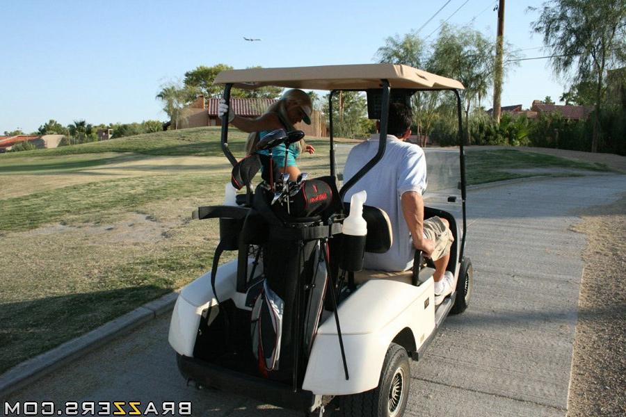 16P Tanya James with big tits plays golf and has wild sex outdoor