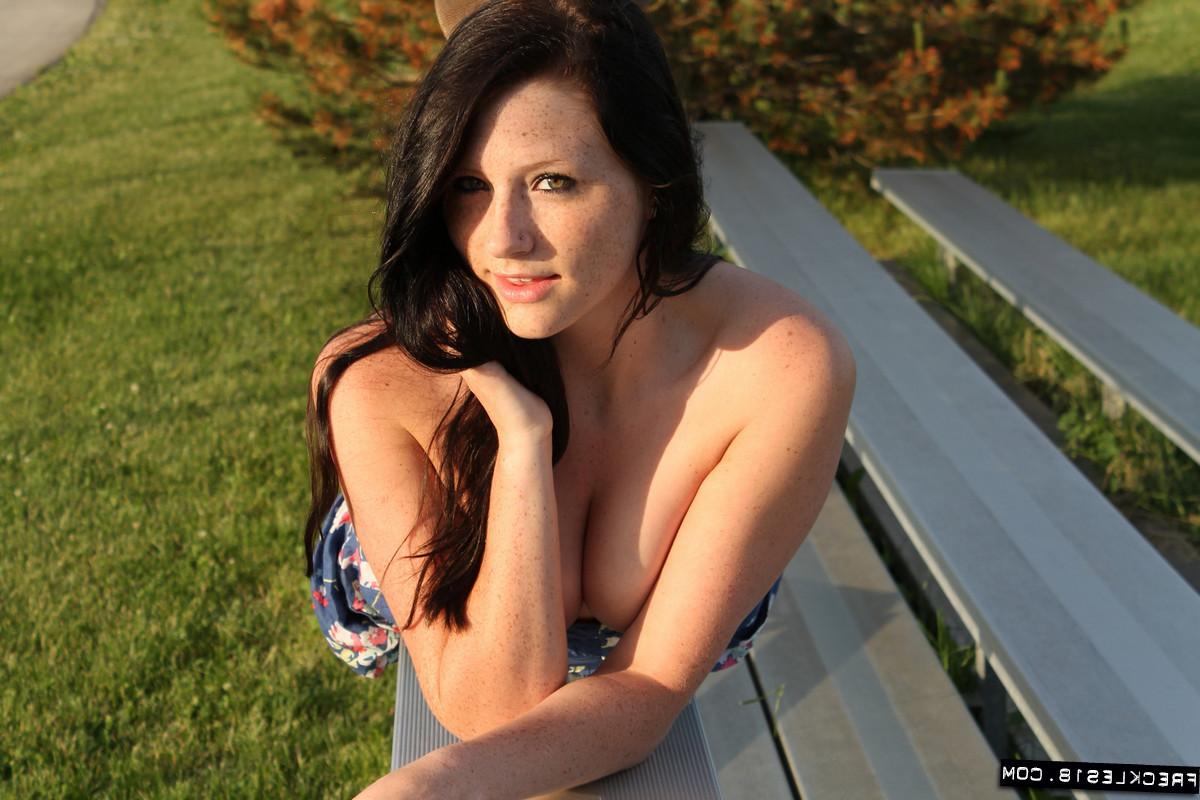 12P Freckled teen outdoors