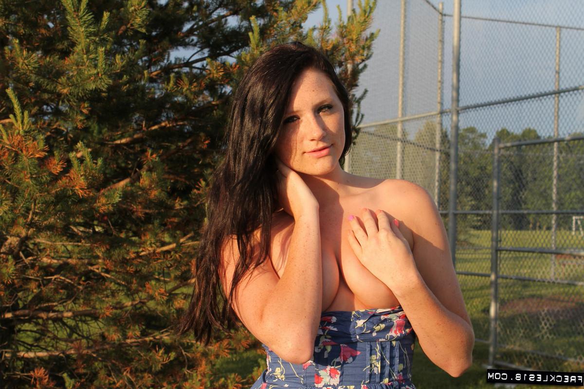 12P Freckled teen outdoors