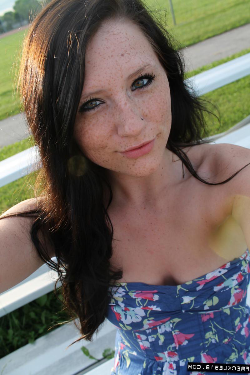 12P Freckled teen outdoors