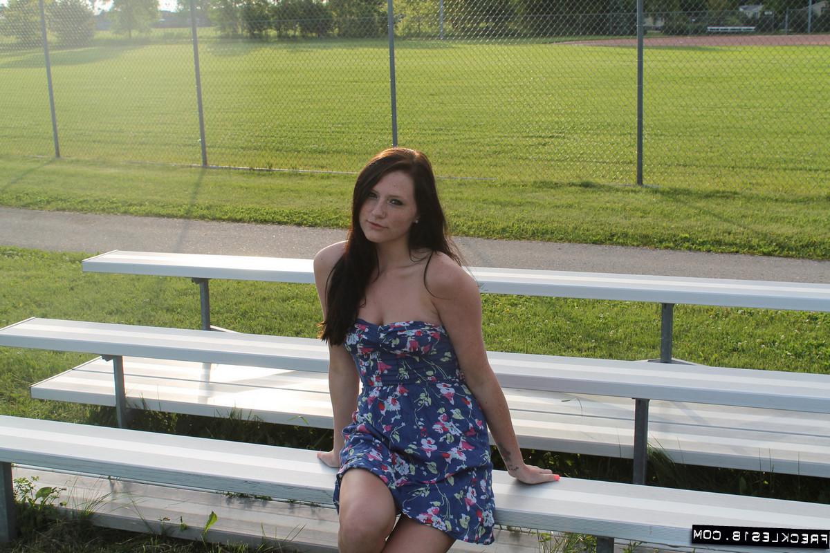 12P Freckled teen outdoors