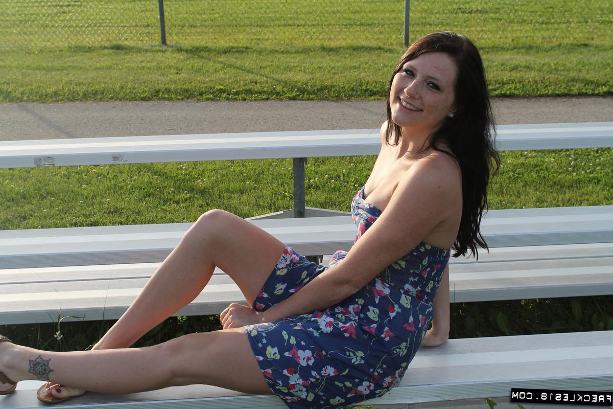 12P Freckled teen outdoors