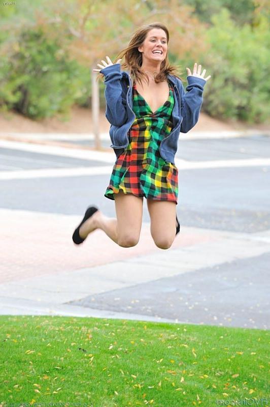 15P Playful teen outdoors with cucumbers and big vibrator