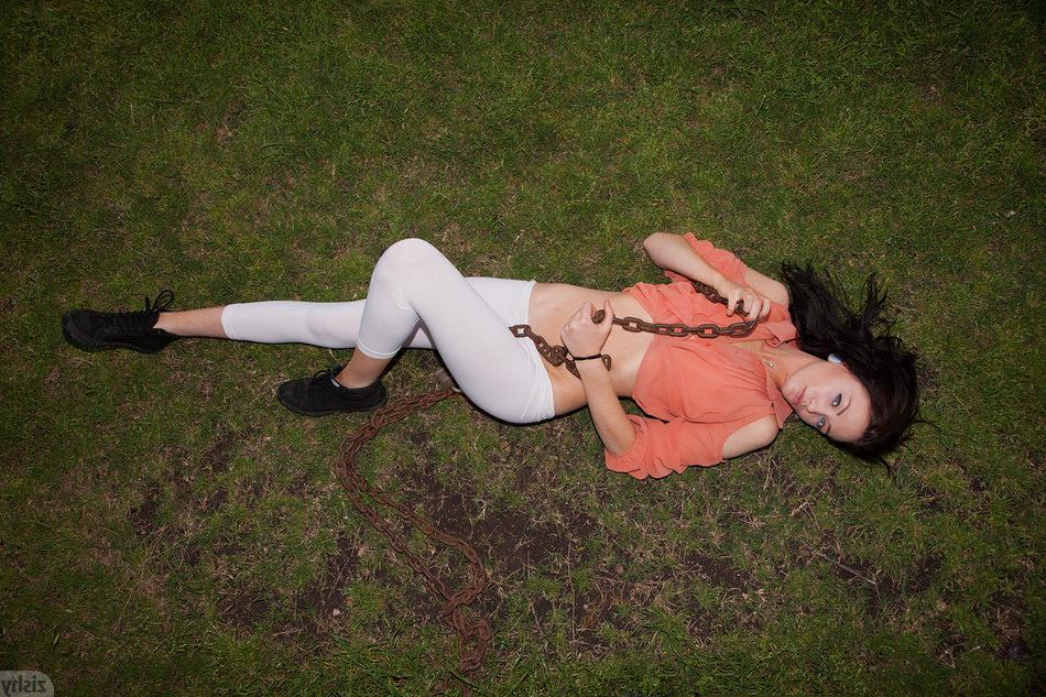 12P Teen outdoors in white pants