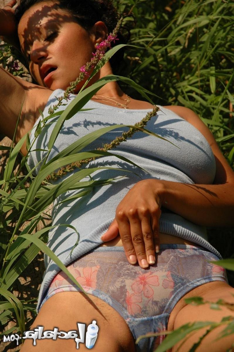 15P Talia  gets ready to lactate outdoors