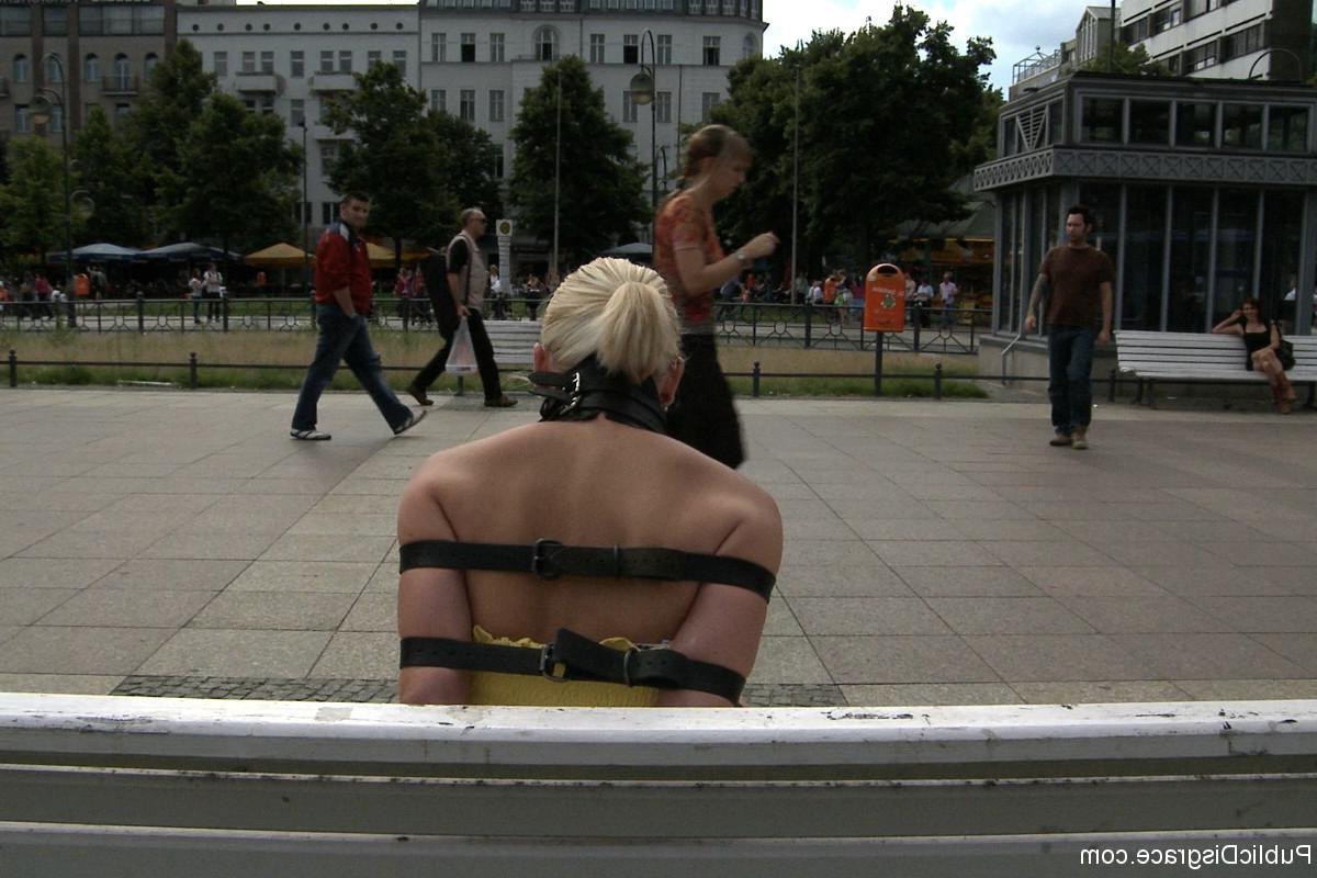 24P Babe gets stripped outdoor and tied up and fucked in public bus