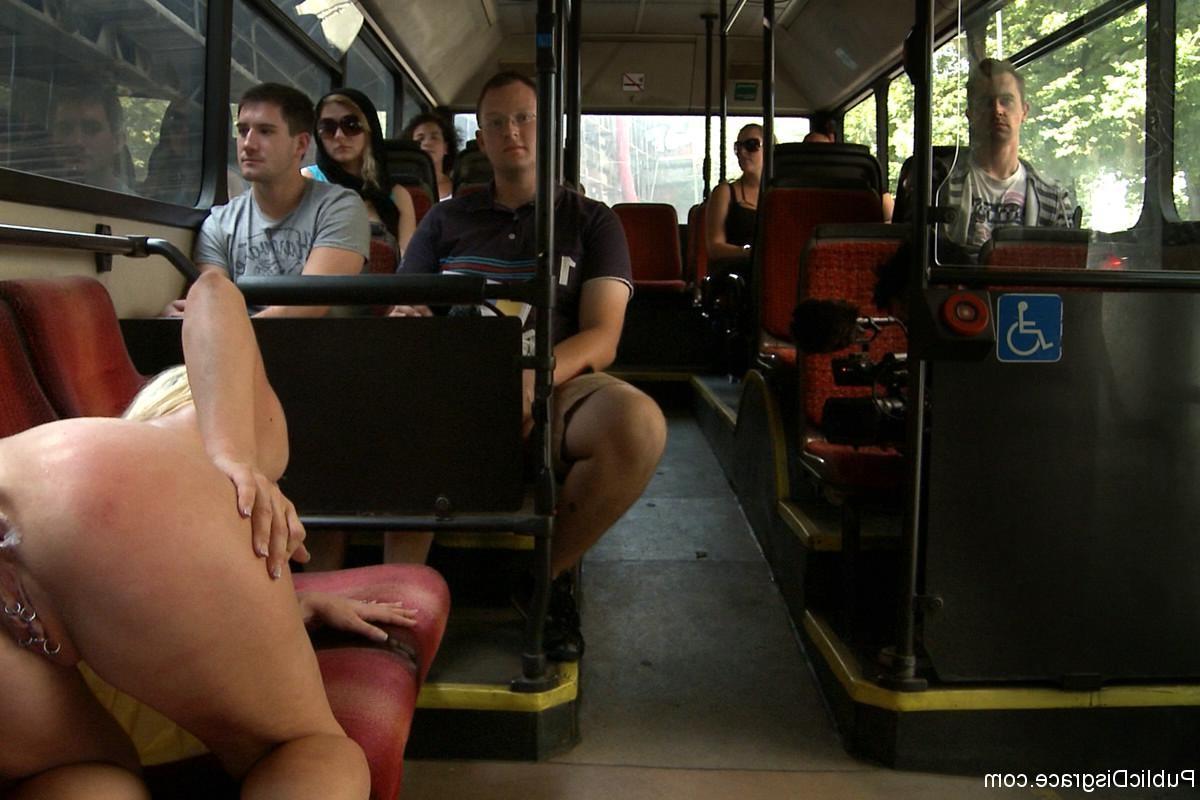 24P Babe gets stripped outdoor and tied up and fucked in public bus