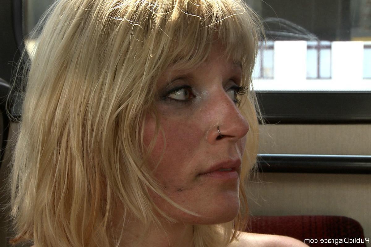 24P Babe gets stripped outdoor and tied up and fucked in public bus