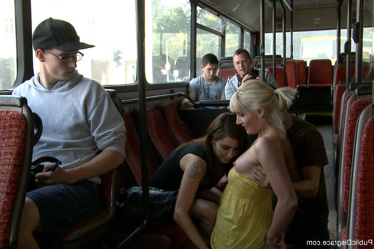 24P Babe gets stripped outdoor and tied up and fucked in public bus