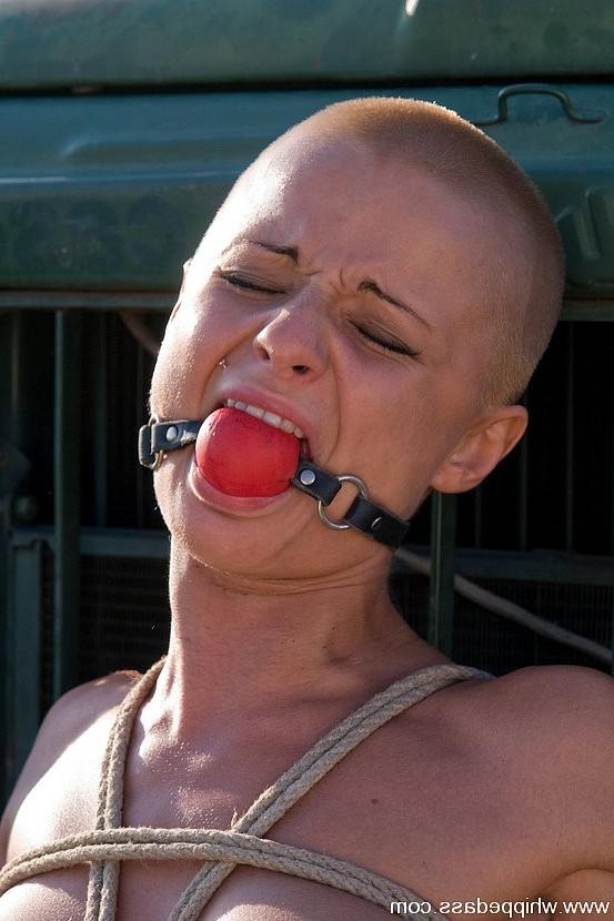 15P Sandra Romain strapon fucking nude bound small tits girl outdoor