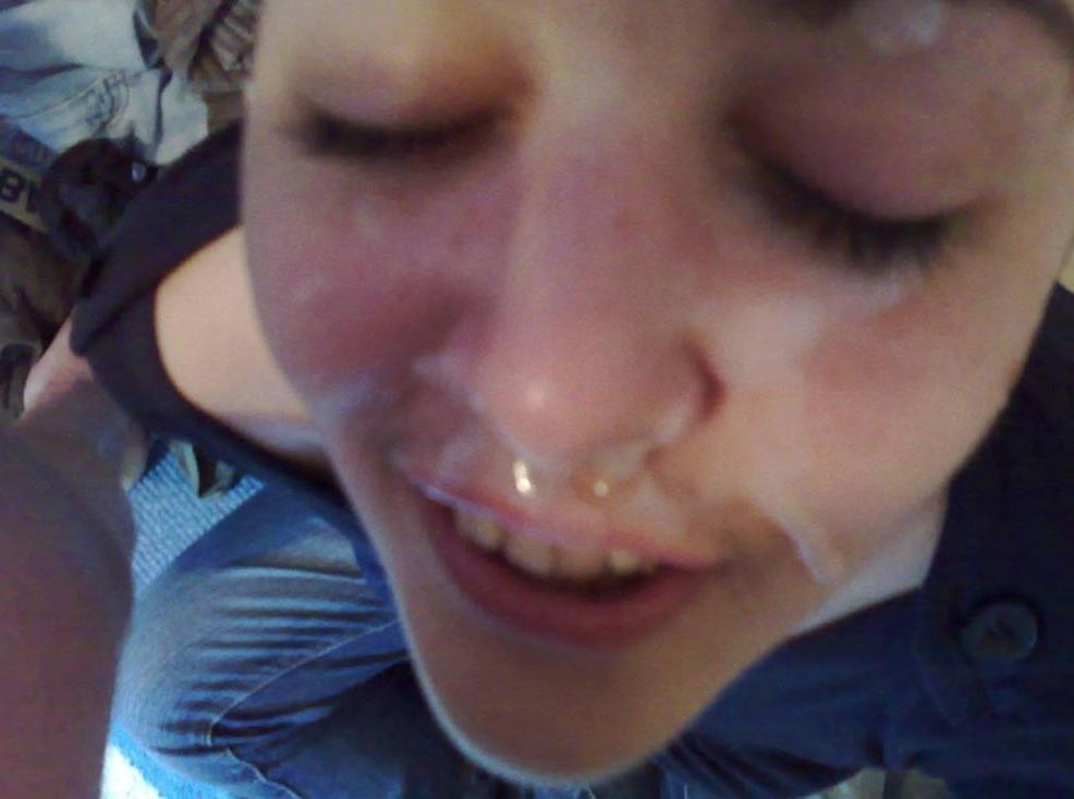 15P Real amateur girlfriends taking cum facials