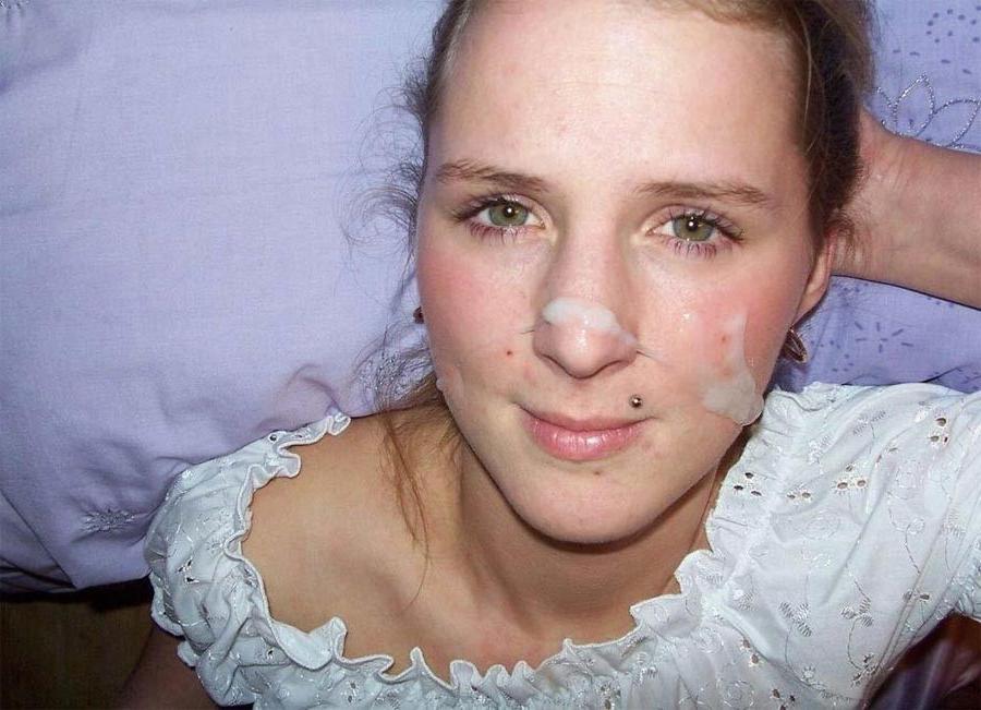 15P Real amateur girlfriends taking cum facials