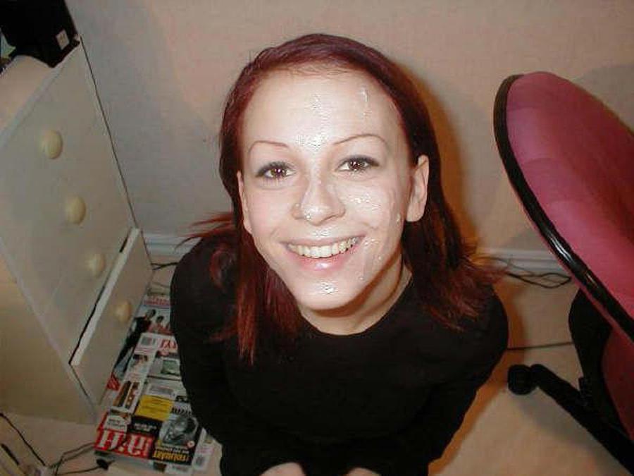 15P Real amateur girlfriends taking cum facials