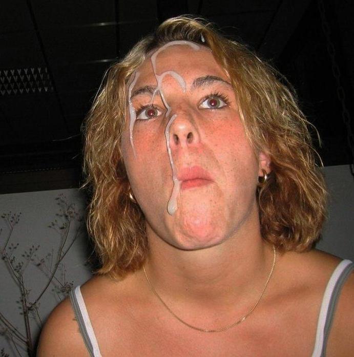 15P Real amateur girlfriends taking cum facials