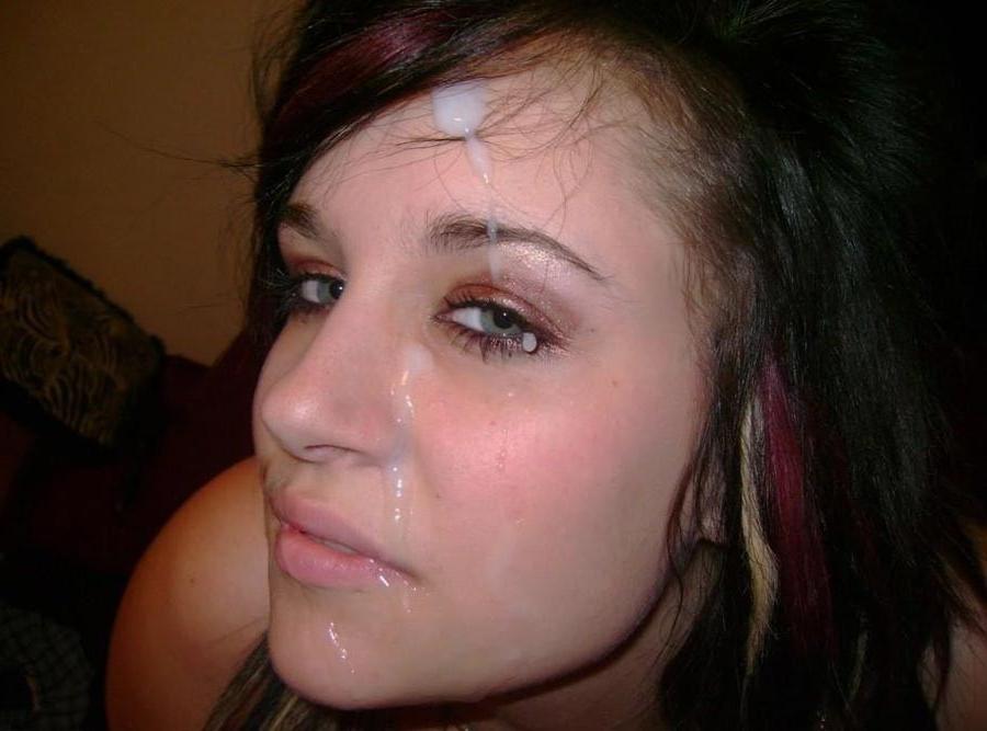 14P Real amateur girlfriends taking cum facials