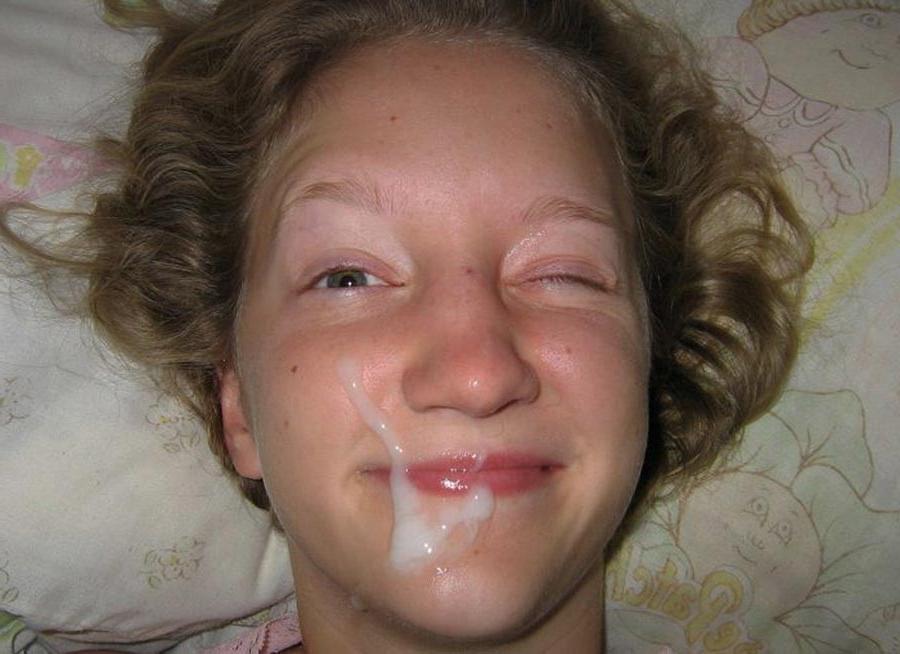 14P Real amateur girlfriends taking cum facials