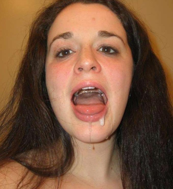 14P Real amateur girlfriends taking cum facials