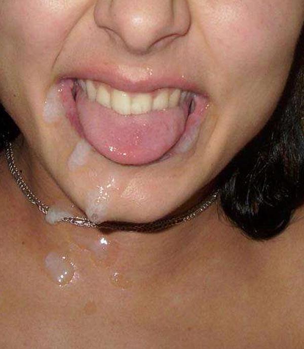 14P Real amateur girlfriends taking cum facials