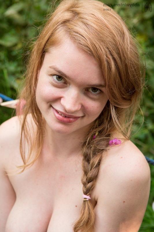 16P Laney exposing her natural full bush outdoors