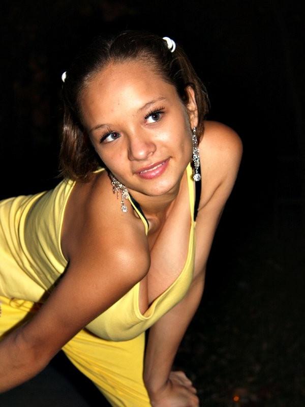 16P Sexy hispanic teen Paris Milan stretching outdoors