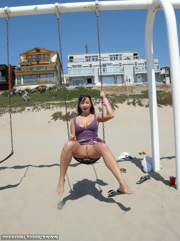 16P Cute pantyless upskirts flashing indecent exposure outdoors