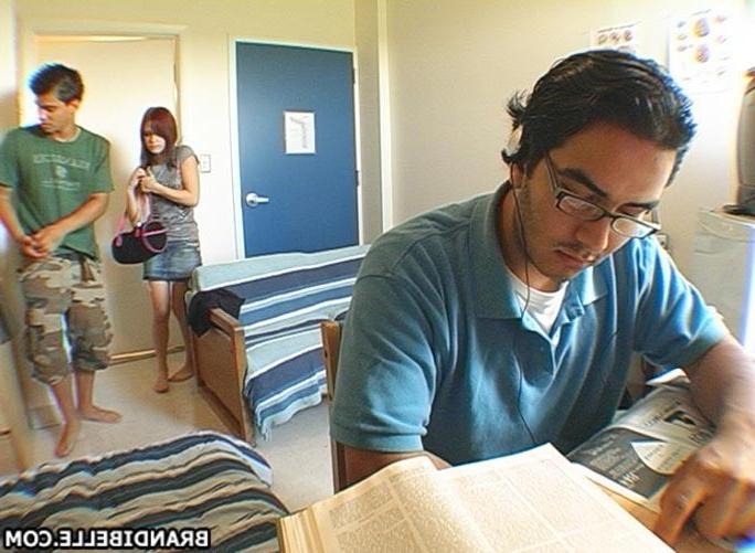 15P Tiny tits redhead teen amateur hardcore sex at college dorm