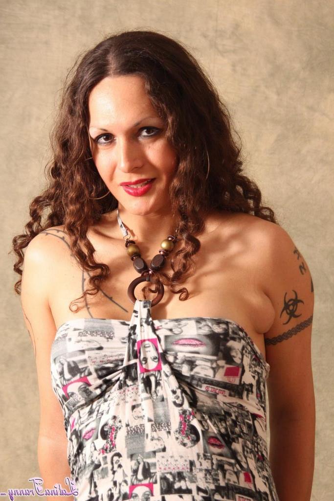 12P Alluring TS Nicole Montero posing in a sexy dress
