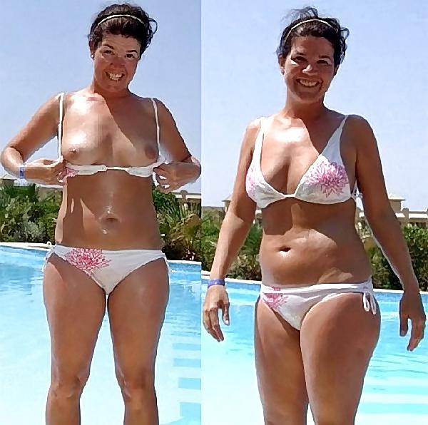 25P Real Amateur Housewives - Swimsuit Then Naked 6